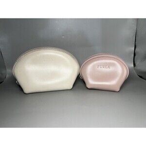 Furla Organizer Pouch Set Womens One Size Multicolor Leather Zip Cosmetic Cases
